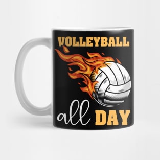 Volleyball All Day Fire Mug